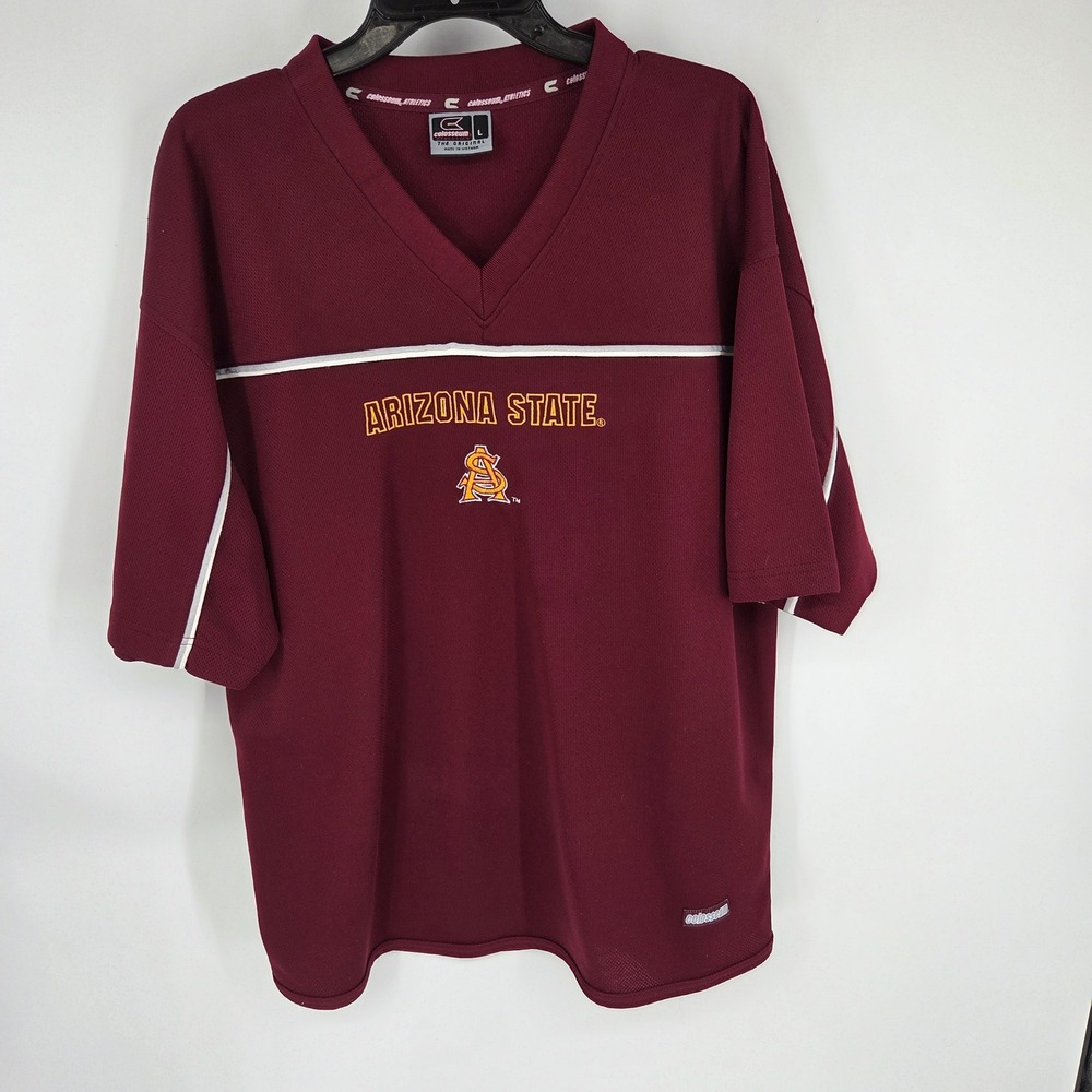 Colosseum Arizona State Sun Devils Jersey Mens Large Maroon V-Neck Sparky ASU